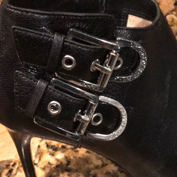 Michael Kors Cheyenne open-toe stiletto bootie in black leather - Picture 7 of 7